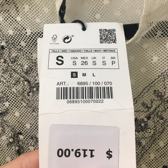 ZARA NWT LACE BEADED DRESS - Picture 7 of 7